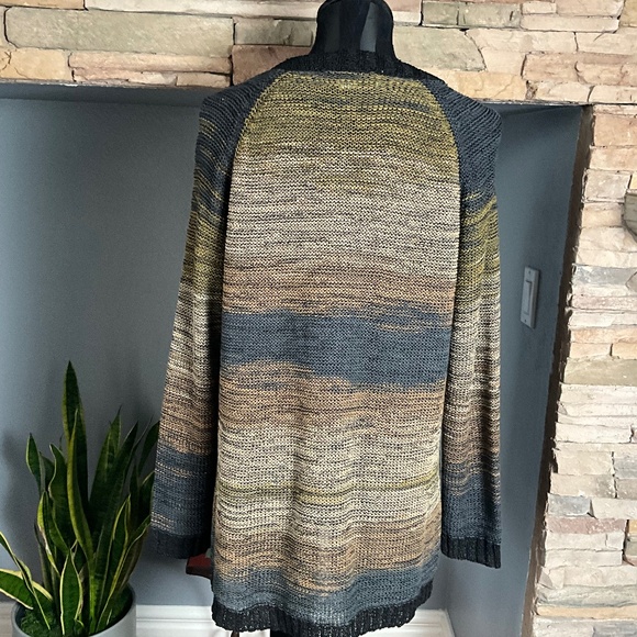 Curio New York Art to Wear Layering Tunic Sweater Lagenlook Black Green XL - Picture 6 of 10